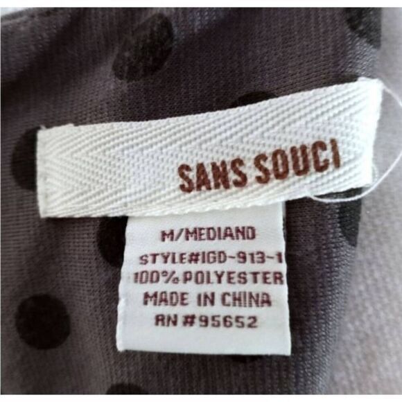 SANS SOUCI GRAY AND BLACK POLKA-DOT SKATER DRESS SZ.M EUC. - Picture 4 of 5